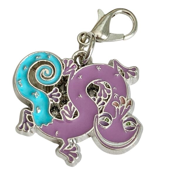 Vtg Disney Monsters Inc Randall Boggs Gecko Clip On Charm Zipper Pull Bag Pixar - Picture 1 of 6